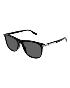 anteojos de sol Montblanc MB 0216 S- 001 Negro/Gris, Negro brillante, 56 US