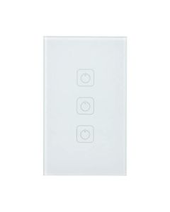 Tecnolite Connect Apagador Inteligente Wi-Fi, 3 Botones Táctiles, Sin Cable Neutro, Compatible con Alexa, Google Assistant, Atajos de Siri y App móvil