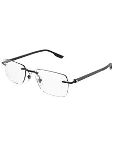 Montblanc MB0185O 001 - anteojos de fibra de carbono sin montura (55 mm, 185), Negro -, 55-19-145