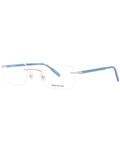 anteojos de sol Montblanc MB 0221 O- 009 Plata/Azul Transparente, Plateado/Transparente/Azul, 59/22/150