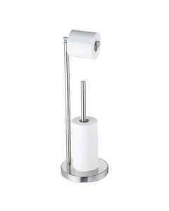 MGKR Portarrollos de Papel Higiénico de Pie, Portarrollos de Papel Higiénico de Pie, Portarrollos de Papel Higiénico de Acero Inoxidable, Apto para Baños Y Cocinas (Plateado)