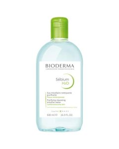 Bioderma Sébium H2O Agua Limpiadora Micelar y Solución Removedora de Maquillaje para Piel Grasosa. 500 ml.