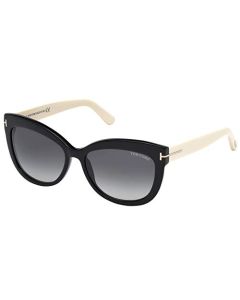 Tom Ford Women's Gradient Alistair FT0524-05B-56 Black Cat Eye Sunglasses