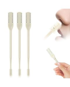 3 Pcs 2 in 1 Cortador de Pelo Nasal, Recortador de Pelos Nasales Giratorio 360° con Cuchilla de Doble Filo, Recortador Manual de Pelos Nasales con Quitaorejas para Mujeres y Hombres (Albaricoque)
