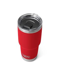 YETI Rambler Vaso de 30 onzas, acero inoxidable, aislado al aspiradora con tapa MagSlider, rojo rescate