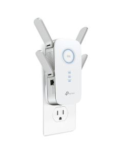 TP-Link RE650 Extensor de rango de repetidor WiFi de banda dual universal, 4 antenas externas, puerto Gigabit Ethernet, AC2600, modo AP compatible
