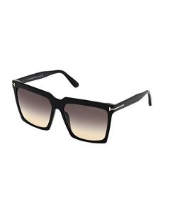 Tom Ford - anteojos de sol para mujer de 58 mm, Negro brillante, 58-16-140