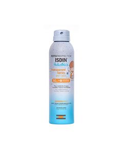ISDIN fotoprotector transparent spray wet skin pediatrics spf 50, protector solar corporal para ninos, textura invisible y ligera para piel mojada, 250ml