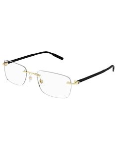 Montblanc MB0221O Oro Negro 55/20/145 hombre anteojos Marco, Oro