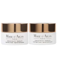 Dúo Hidratante Facial Marie d'Argan, Crema Oro Día + Crema Oro Noche, Oro 24K, Reafirmante, Antiedad, Todo Tipo del Piel