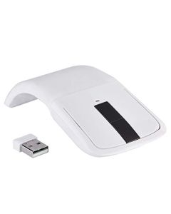 143 Ratón táctil inalámbrico Plegable USB, ratón ARC Touch Mouse con Receptor USB para PC/portátil/Smart TV, Apariencia Elegante(Blanco)