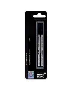 Mont Blanc Refills, Rollerball, Fine Point, Black, Pack Of 2