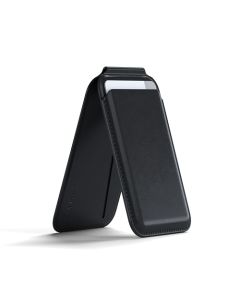 Satechi Cartera Magnética Magsafe y Soporte Doble, Cartera iPhone con 4 Ranuras para Tarjetas, Solapa Frontal NFC Pass Through para iPhone 15, iPhone 14, iPhone 13, iPhone 12 – Cuero Vegano, Negro