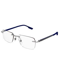 anteojos de sol Montblanc MB 0185 O- 002 Plata/Transparente Azul, plateado, 55-19-145