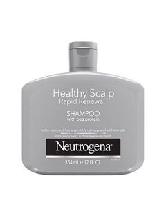 Neutrogena Healthy Scalp Champú de renovación rápida con proteína de guisante, protección contra daños UV para un cabello fuerte y saludable, sin perfume, blanco, 12 onzas