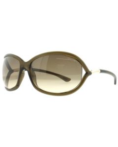 Tom Ford Women's Gradient Jennifer FT0008-614-61 Yellow Oval Sunglasses