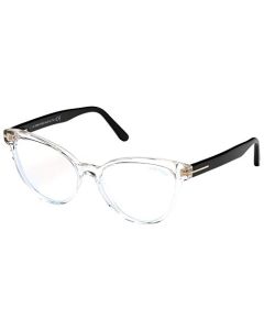 Tom Ford FT5639-B 026 Men's Crystal/Black Plastic Frame Eyeglasses