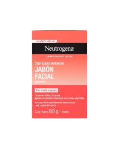 Jabón Facial En Barra Neutrogena Deep Clean Intensive Glicerina 80 g, 1 item