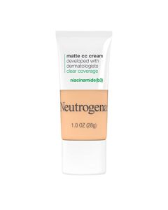 Neutrogena Clear Coverage Flawless Matte CC Cream, Full-Coverage Color Correcting Cream Face Makeup with Niacinamide (b3), Hypoallergenic, Oil Free & Fragrance Free, Porcelain, 1 oz