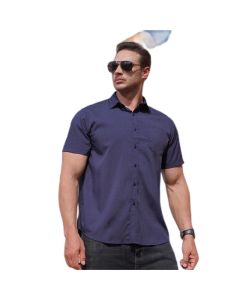 SERIZE Plus Size Men's Classic Style Shirt Business Casual Slightly Elastic Solid Colour Professional Shirt XL-10XL (Blue-b,L)