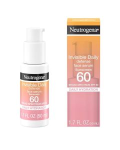 Neutrogena Invisible Daily Defense Face Serum with Broad Spectrum SPF 60+ to Help Even Skin Tone, Oil-Free, Non-Greasy, Antioxidant Complex for Environmental Aggressors, 1.7 fl. oz