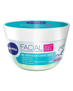 NIVEA Gel Facial Refrescante Cuidado Facial (200 ml) con ácido hialurónico, 24 horas de humectación para un piel fresca, suave y luminosa, ideal para piel grasa