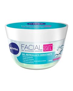NIVEA Gel Facial Refrescante Cuidado Facial (100 ml) con ácido hialurónico, 24 horas de humectación para un piel fresca, suave y luminosa, ideal para piel grasa