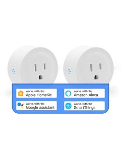Mini kit de enchufe inteligente, enchufe WiFi inteligente, compatible con Apple HomeKit, Amazon Alexa y Google Assistant Control Plug con función de temporizador y control de grupo, certificado Apple