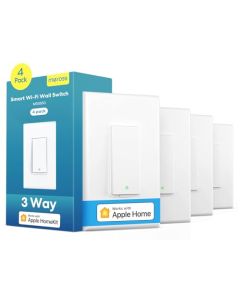 Meross - Interruptor inteligente de 3 vías para interruptor de luz inteligente compatible con Apple HomeKit, Siri, Alexa, Google Assistant y SmartThings, interruptor de luz WiFi de 2.4 Ghz requiere