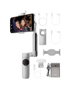 Insta360 Flow Kit de Creador- Estabilizador Impulsado por IA, Gimbal para Móviles con Seguimiento, Estabilización de 3 Ejes, Selfie Stick y Trípode Incorporado, Portátil y Plegable, Color Gris Piedra