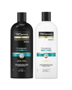 Tresemmé Shampoo sin parabenos y sin colorantes Crecimiento Máximo con cafeína y vitamina B 715 ml + TRESemme Acondicionador sin parabenos Crecimiento Máximo con cafeína y vitamina B 715 ml