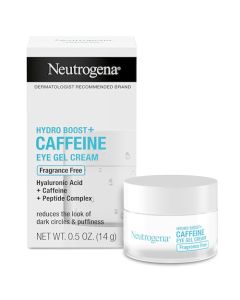 Neutrogena Hydro Boost + Eye Cream for Dark Circles & Puffiness, Under Eye Cream with Caffeine, Hyaluronic Acid and Peptides, Fragrance Free, 0.5 oz