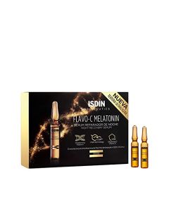 ISDIN Isdinceutics Flavo-C Melatonin Sérum Reparador de Noche, Ayuda a Estimular las Defensas Antioxidantes de la Piel Durante la Noche Monodosis 30 x 2ml