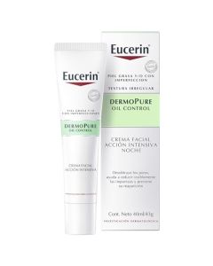 Eucerin Crema facial noche piel grasa, 40ml
