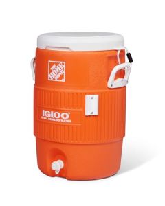 Igloo - Dispensador portátil de agua para bebidas deportivas de 5 galones con tapa plana, naranja brillante