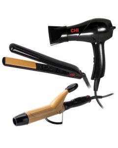 CHI Tourmaline Ceramic 3-Piece Travel Set, Black,