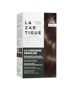 Lazartigue La Couleur Absolue 4.00 Chestnut, Permanent Haircolour with Botanical Extracts, Nourishing Color & Shine, Free from Ammonia, PPD, Resorcinol, Mineral Oils and Silicone, Vegan