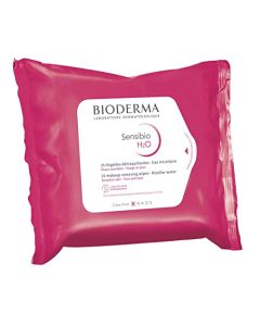 Bioderma Sensibio H2O - Toallitas de limpieza facial biodegradables y desmaquillante para cara y ojos (25 unidades)