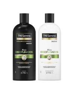 Tresemmé Acondicionador sin parabenos Rizos Disciplinados con aceites exquisitos y elastina B 715 ml + Shampoo sin siliconas Rizos Disciplinados con aceites exquisitos y elastina B 715 ml