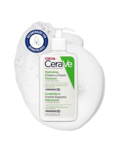 CeraVe Limpiadora Crema-Espuma Hidratante Facial Diaria para Piel Normal a Seca 236ml