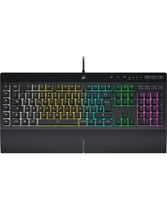 Corsair K55 RGB Pro Teclado para Juegos con Teclas de Membrana, Retroiluminación RGB Dinámica, 6 Teclas Macro con Integración el Software Elgato, Resistencia al Polvo y los Derrames, QWERTY, Negro