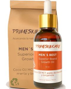 ACEITE PARA BARBA CON BERGAMOTA - AROMA MENTA/CITRICO Humectante Hidrata NUEVA ETIQUETA Barba y Piel EXTRA CRECIMIENTO- Aceite de Coco Orgánico facial 50ml 1pieza