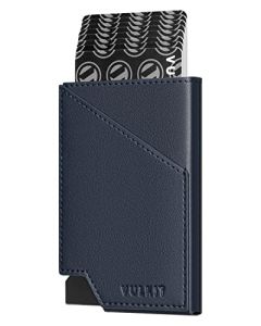 VULKIT Tarjeteros para Tarjetas de Credito Aluminio Automática Pop-up Cartera con Bloqueo RFID y Bolsillo para Dinero para Hombre o Mujer