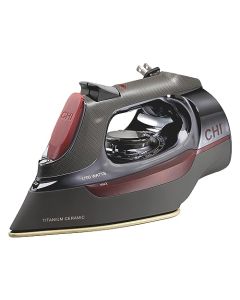 CHI Steam Iron With Retractable Cord, Titanium Infused Ceramic Soleplate & Over 400 Steam Holes (13109), Professional Grade, Gray