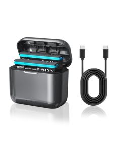 naivvy Cargador de batería rápido para insta360 X3 con Ranura para Tarjeta Misro SD y Cable USB Type-C, estación de Almacenamiento de Carga de batería de 2 canales (batería no incluida).