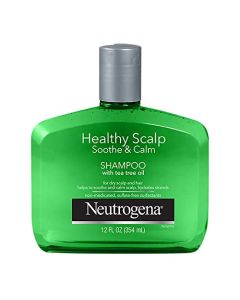 Neutrogena Champú calmante y calmante para el cuero cabelludo saludable para hidratar el cuero cabelludo seco y el cabello, con aceite de árbol de té, pH equilibrado, sin parabenos y sin ftalatos, seguro para cabello tratado con color, 12 onzas