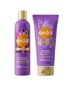 Tratamiento Acondicionador Sedal Hidratación y Control Caída Quinoa y Linaza 260 ml + Shampoo Sedal Hidratación y Control Caída Quinoa y Linaza 370 ml