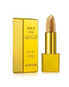 Shimmery Sparkly Magical Lápiz Labial con Brillo Metálico, Lápiz Labial Brillante Diseño de Barra Dorada Impermeable, Duradero, Hidratante, Suave, Maquillaje de Labios, Cosméticos, 3,5 G(#6)