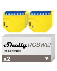 Shelly RGBW2 | Control remoto inteligente WiFi para tiras led RGBW | Automatización del hogar | Compatible con Alexa y Google Home | Sin Hub | Luces regulables | Interruptor RGB (2 Pack)