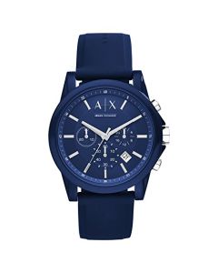 A|X Armani Exchange Reloj cronógrafo para hombre con correa de piel, acero inoxidable o silicona